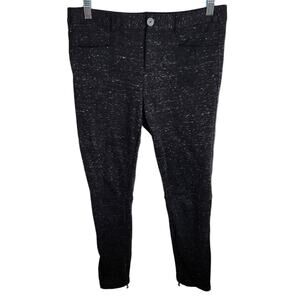 ATM Anthony Thomas Melillo Ankle‎ Zip Pants Womens Size 6 Black White Spacedye